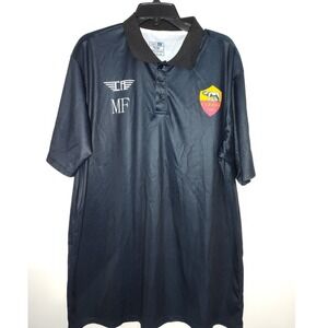 AS Roma CT Roma 2020 Soccer Polo Shirt Mens 4XL Navy Blue Short Sleeve MF Logo